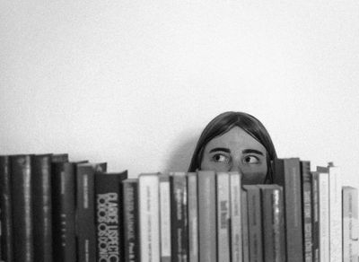 Lu Immich with a philosophy book
